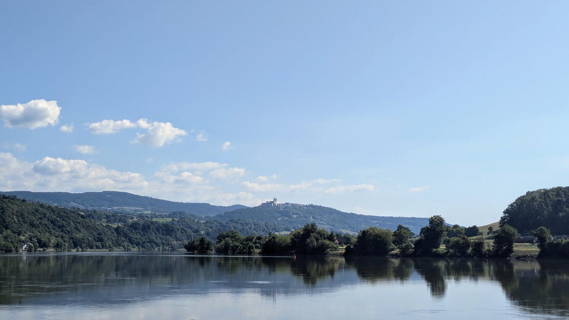 Maria Taferl im Nibelungengau von der Scheibe aus.