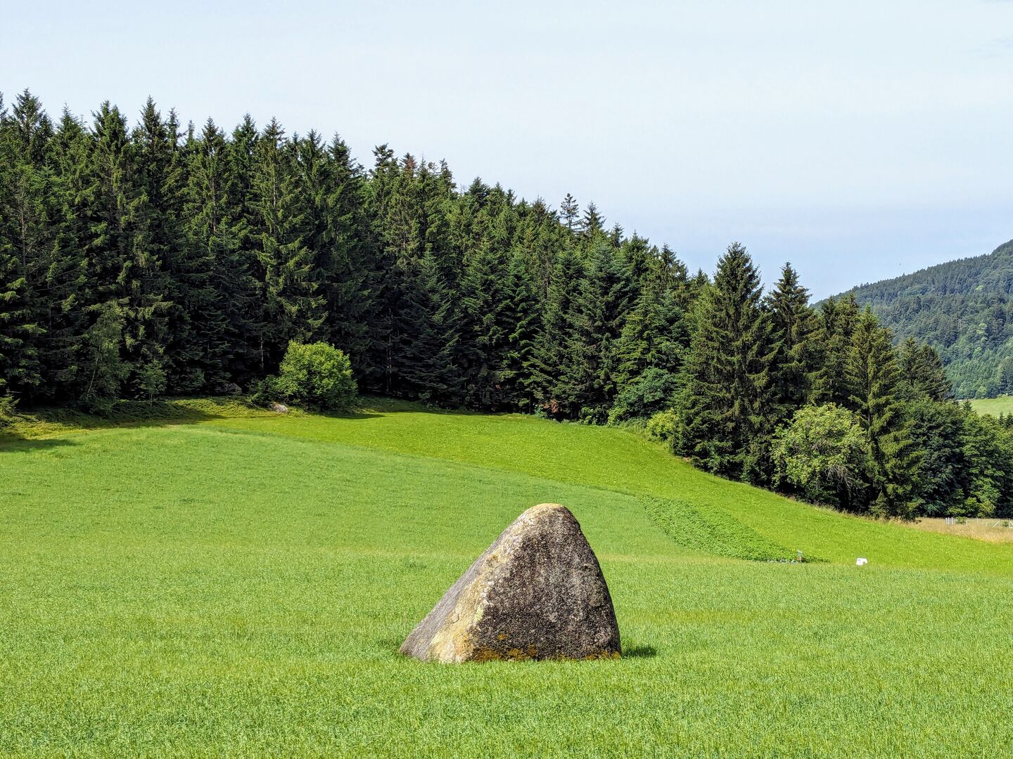 Steinernes Kornmandl im Acker.