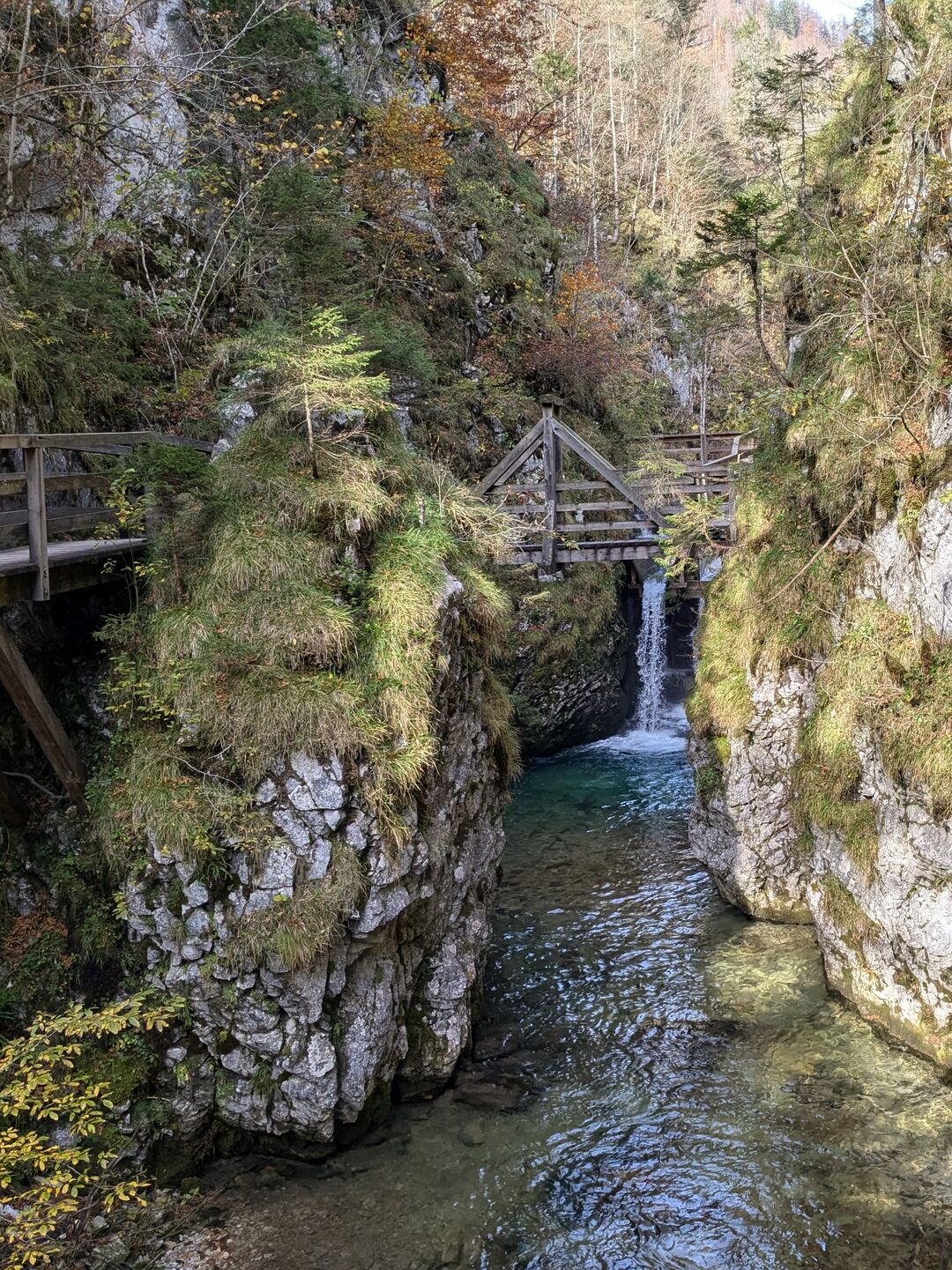 Enger Triftweg im Mendlingtal über kleine Brücken.