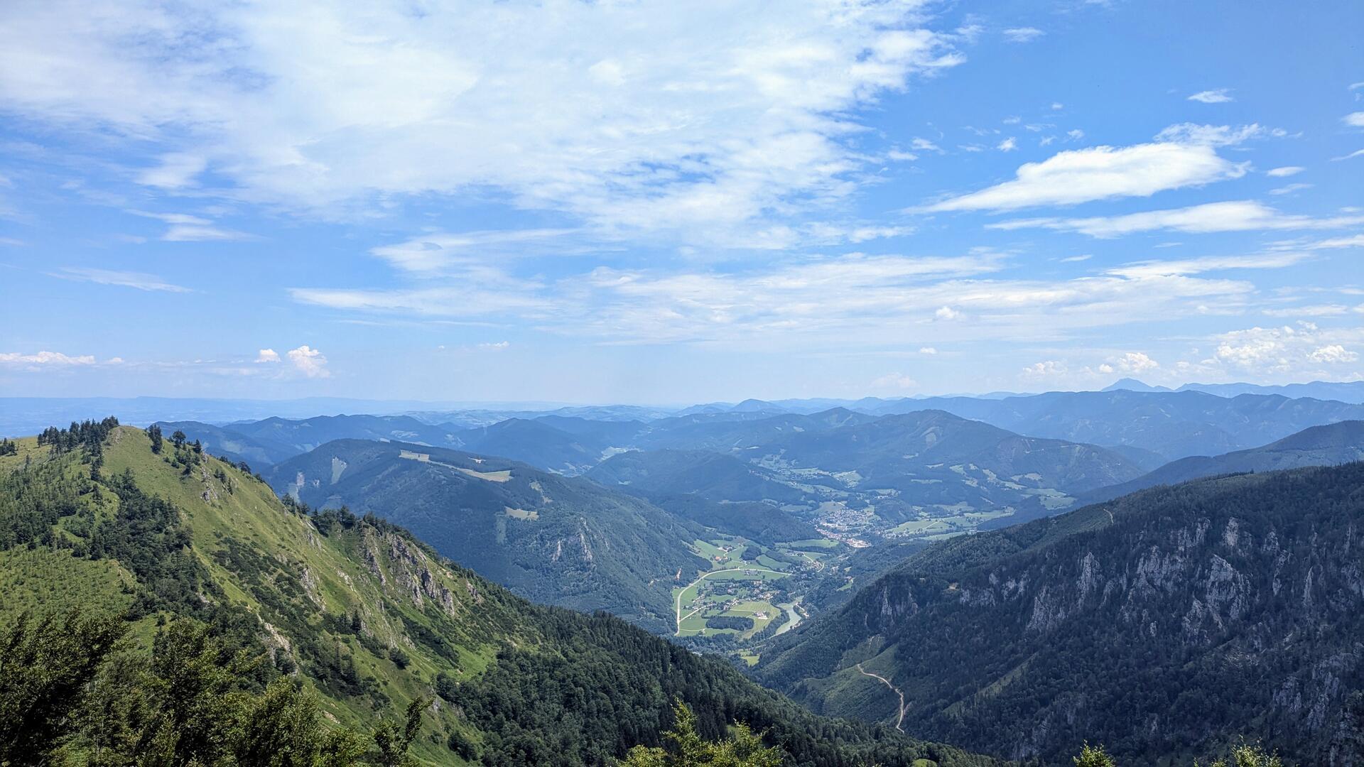 View from Burgspitz to Ennstal and Weyer.