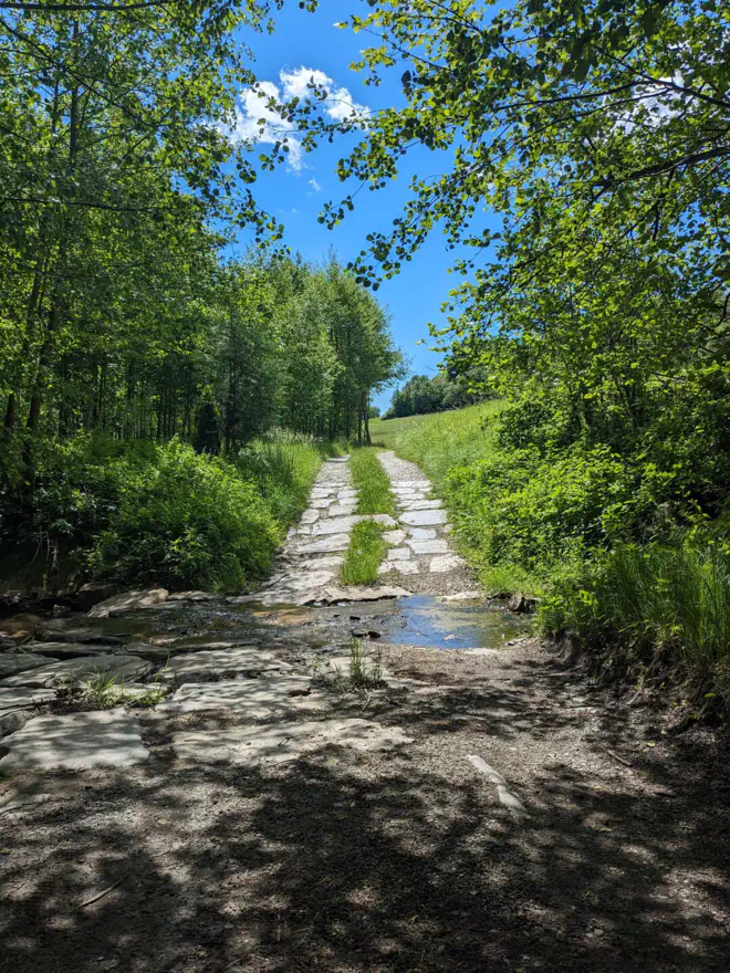 Path over a small stream.
