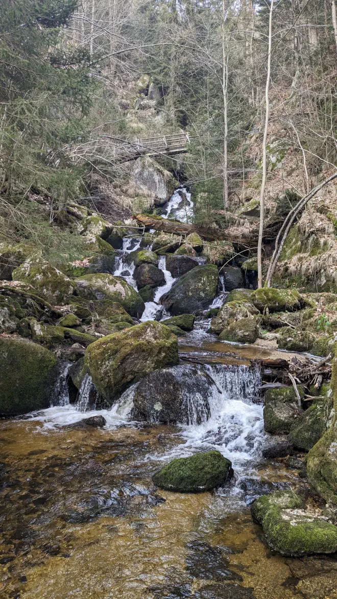 Wasserfall unterhalb einer Brücke in der Ysperklamm.